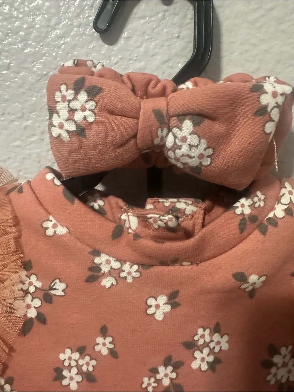 Nicole Miller Dusty Rose Floral Baby Set with Headband